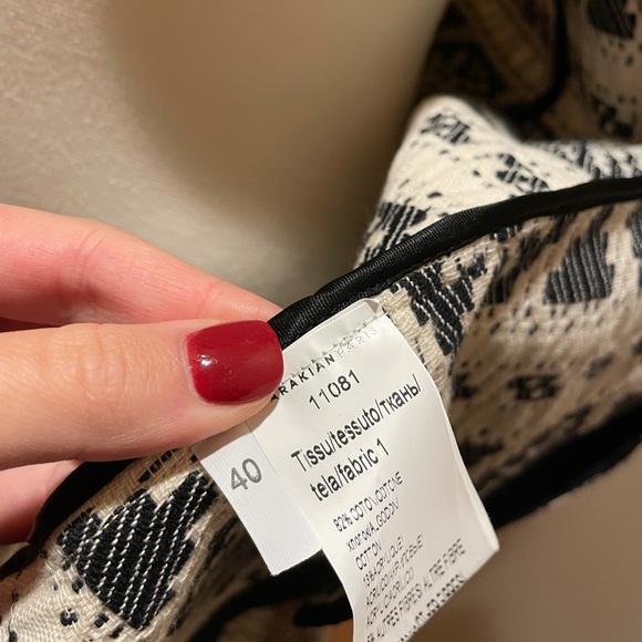 Didier Parakian Womens Black and Beige Patterned Long Blazer Jacket - Picture 10 of 12